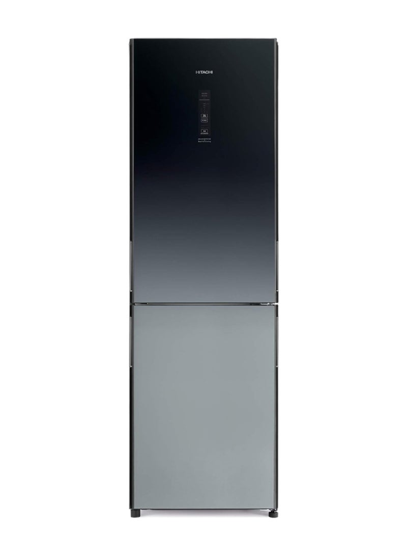 HITACHI 410L Gross, Net 330L Bottom Mount Double Door Refrigerator 10 Year Warranty on Inverter Compressor, Refrigerator Dual Fan Cooling Hybrid Freezing Big Bottle Shelf 410 L RBG410PUK6X4XGR Glass Gradation Grey - Image 1
