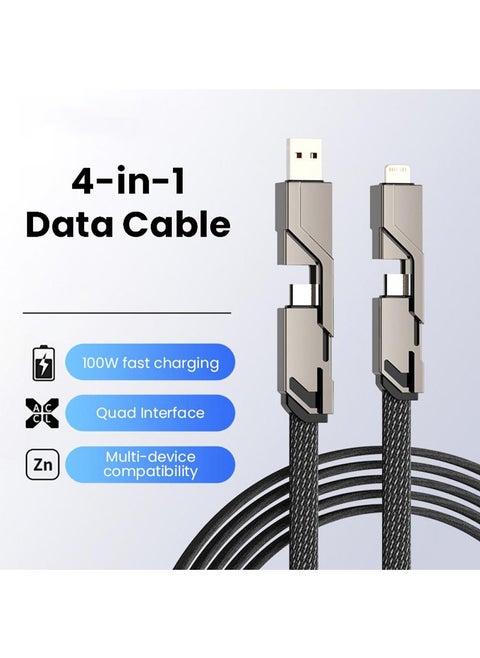4 in 1 100W Fast Charging USB Type C To USB C / L Cable for Mobile Phone PD Cable Wire