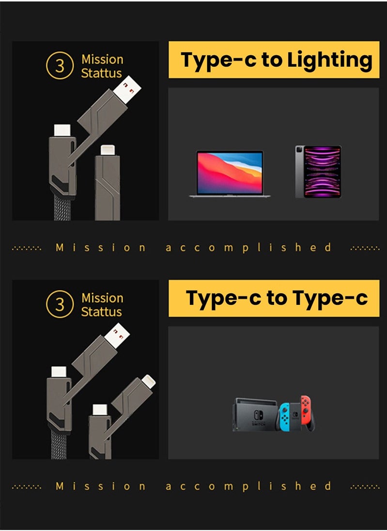 Vermaney - 4 in 1 100W Fast Charging USB Type C To USB C / L Cable for Mobile Phone PD Cable Wire - Image 1