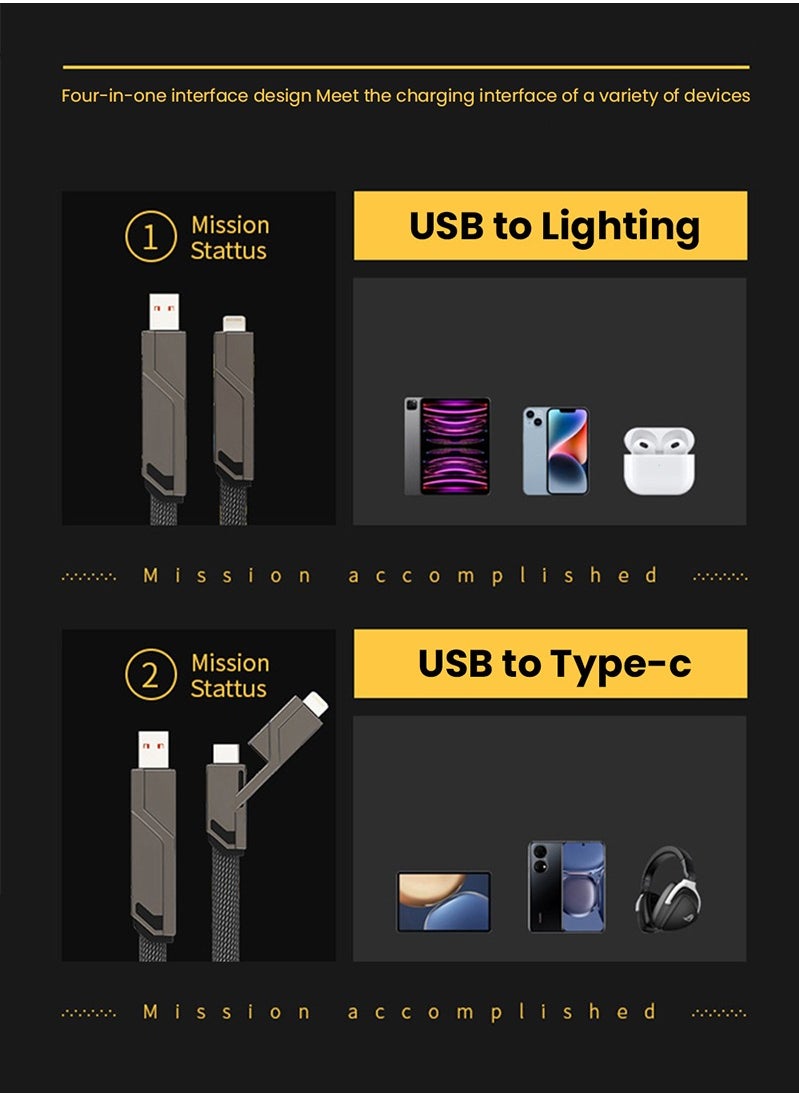 Vermaney - 4 in 1 100W Fast Charging USB Type C To USB C / L Cable for Mobile Phone PD Cable Wire - Image 1