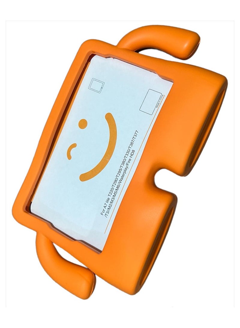 Case Cover For Samsung Galaxy Tab A7 lite 8.7 Inch 2021 (-T225 / -T220), Cartoon Shockproof Kids Case Stand orange - Image 1