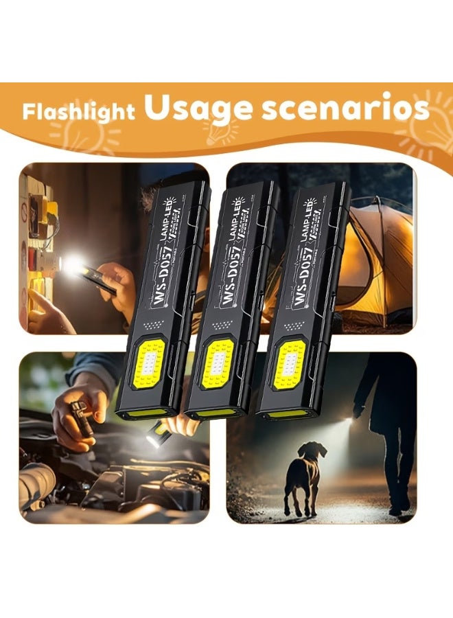 Arabash Multifunctional Rechargeable Handheld Flashlight, Repair Work Light, Portable LED Emergency Flash Light, Red/Blue Strobe Lighting for Camping, Hiking, Fishing, Walking - Image 2