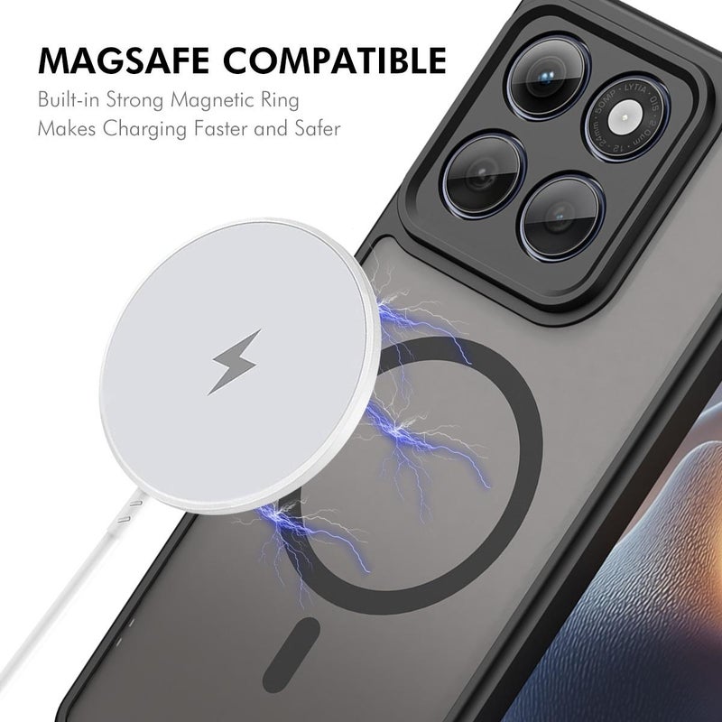 إنكاي جراب هاتف هات-برنس ماج سيف شفاف غير لامع مقاوم للصدمات لهاتف موتورولا إيدج 2025 مع طبقة هيدروجيل ناعمة (أزرق) - Image 3