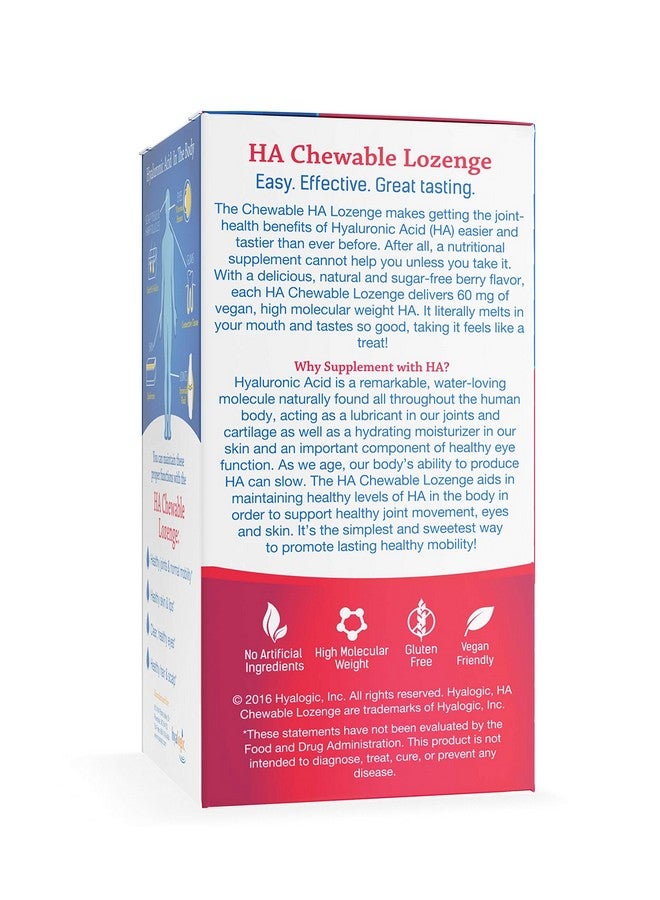 Hyalogic Hyaluronic Acid Chewables 60 Count - Great Tasting Berry Flavored (120mg per 2 Tablets) - Defy Aging Naturally - Sugar Free HA Supplement for Skincare & Eye Health - Image 2