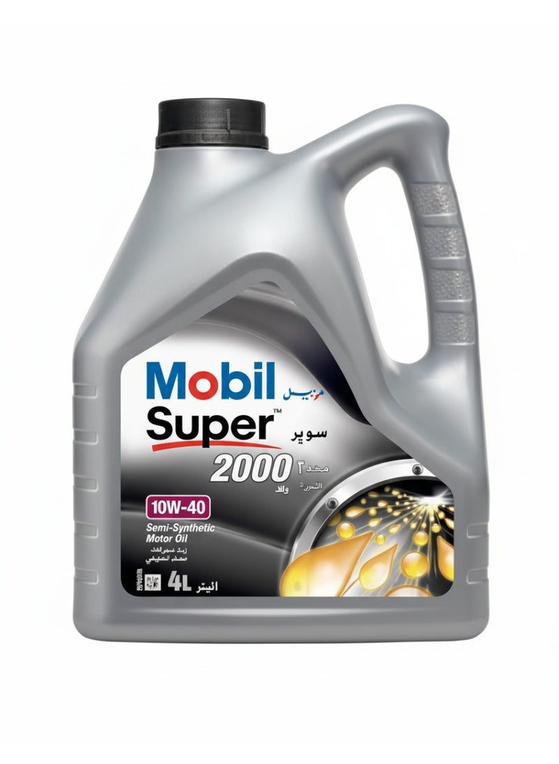 موبيل زيت محرك - سوبر 10W40 شبه صناعي SN/SM - سعة ٤ لتر