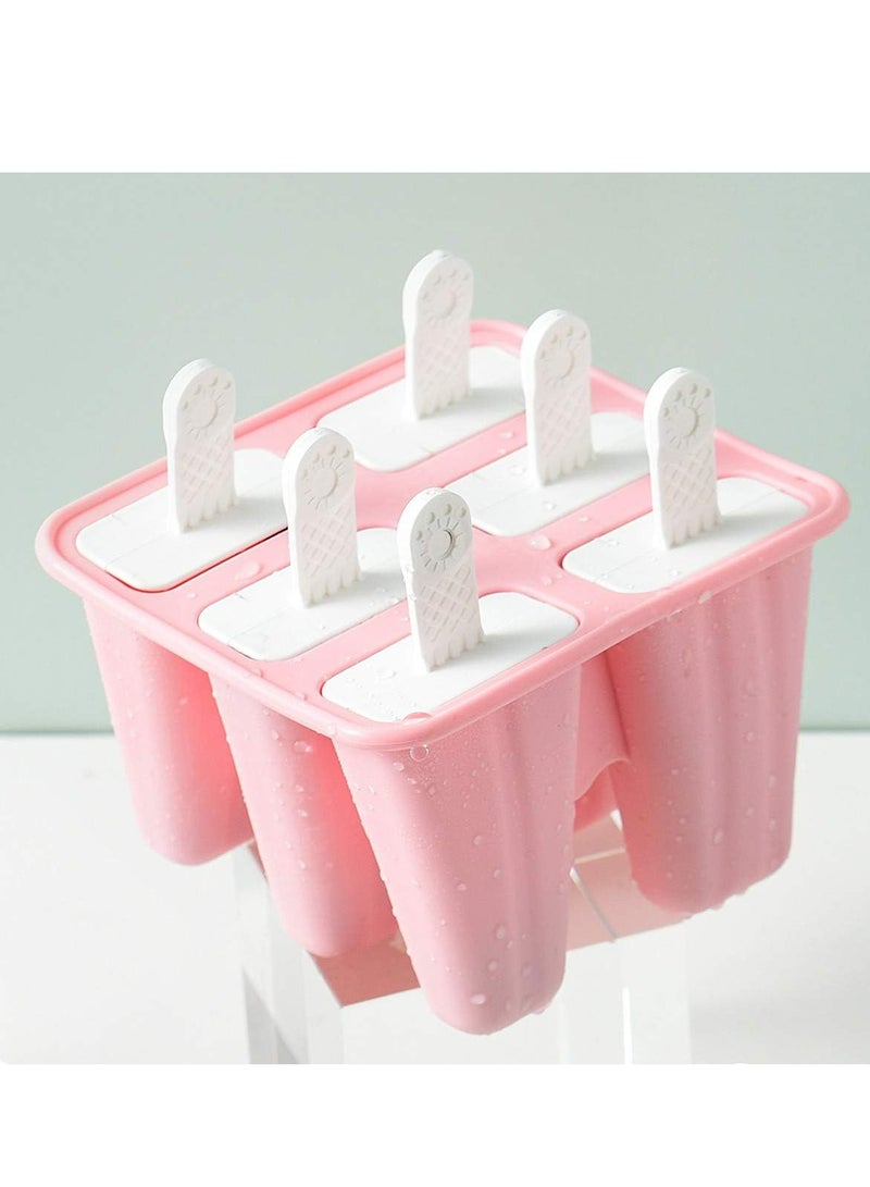 Oasisgalore 6 Pack Pink Silicone Popsicle Molds, Reusable with Funnel and Cleaning Brush  - Image 5