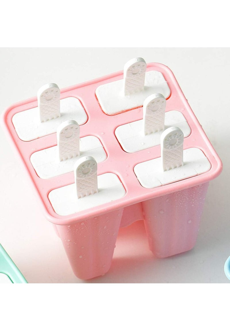 Oasisgalore 6 Pack Pink Silicone Popsicle Molds, Reusable with Funnel and Cleaning Brush  - Image 2