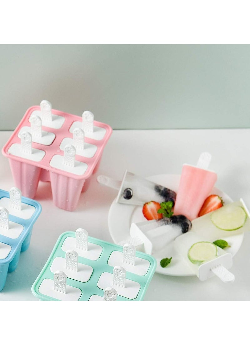 Oasisgalore 6 Pack Pink Silicone Popsicle Molds, Reusable with Funnel and Cleaning Brush  - Image 4