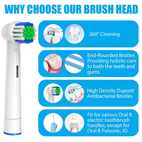 genkent Replacement Toothbrush Heads Compatible with Oral-B Braun, 4 Pcs Professional Electric Toothbrush Heads Brush Heads for Oral B Replacement Heads Refill Pro 500/1000/1500/3000/3757/5000/7000/7500/8000 - Image 3