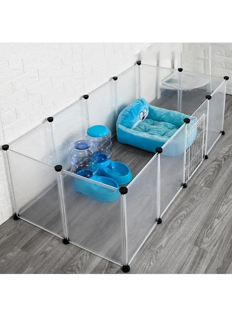 DubaiGallery Adjustable Size and Height of DIY Pet Playpen - Plastic Yard Fence for Small Animals - DIY Closet Organization System(Transparent White) - Image 3