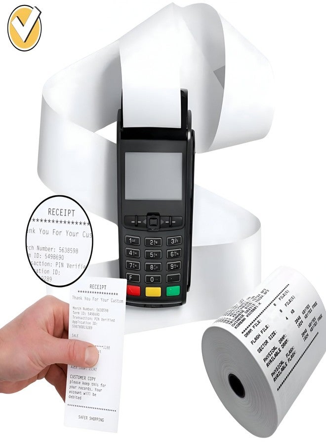 (100 لفة) 2 1/4 بوصة × 50 لفة ورق حراري | ورق إيصالات حراري خالٍ من مادة BPA لأجهزة Clover Flex وSquare Terminal وStar SP700 وVerifone VX520 | نظام نقاط البيع 58 مم، شريط ماكينة تسجيل المدفوعات النقدية | قيمة بالجملة - Image 4