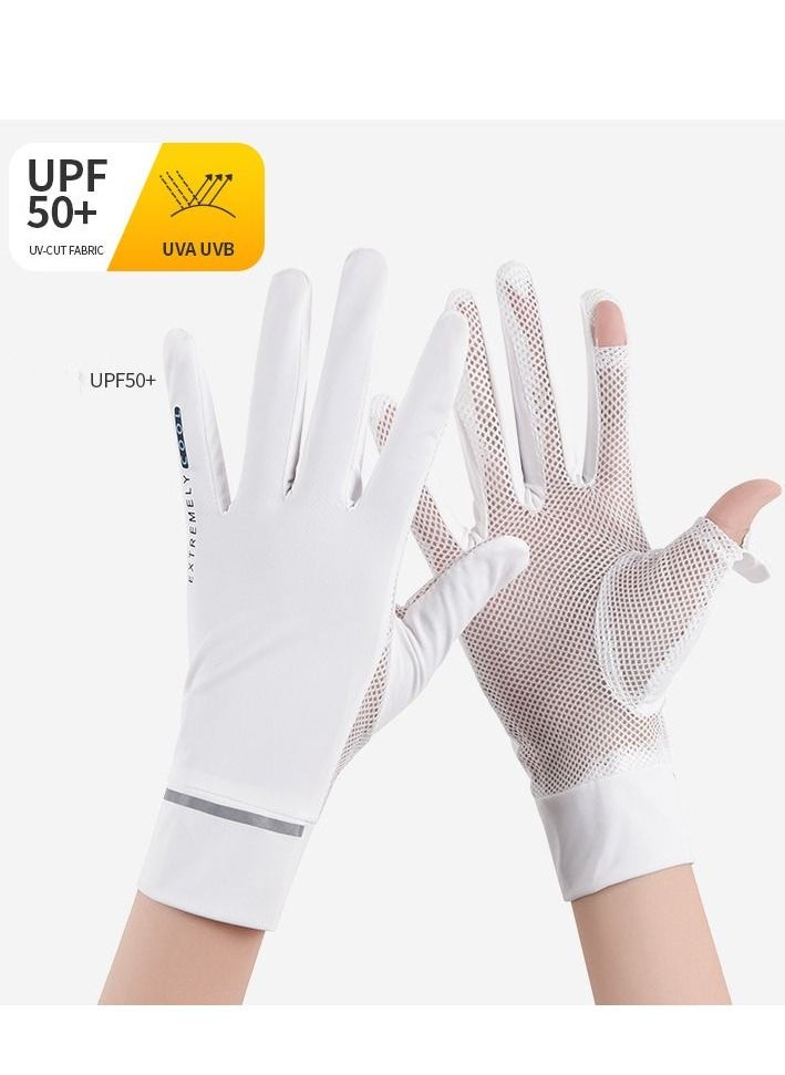 Generic Women's Driving Gloves UV Protection Summer Sun Protection Gloves White  - Image 2