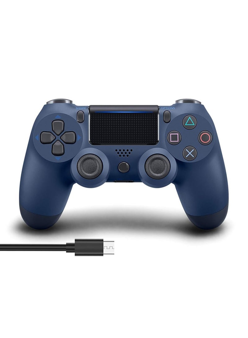 Wireless Controller for PS4 Support Double Vibration 6-Axis Motion Sensor Sensitive Touch Pad Built-in Speaker & Stereo Headphone Jack Compatible with PS 4 (Dark Blue)  - Image 1