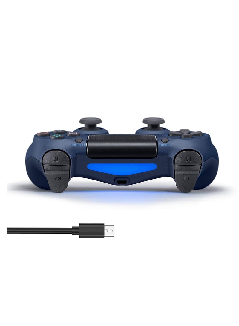 Wireless Controller for PS4 Support Double Vibration 6-Axis Motion Sensor Sensitive Touch Pad Built-in Speaker & Stereo Headphone Jack Compatible with PS 4 (Dark Blue)  - Image 4