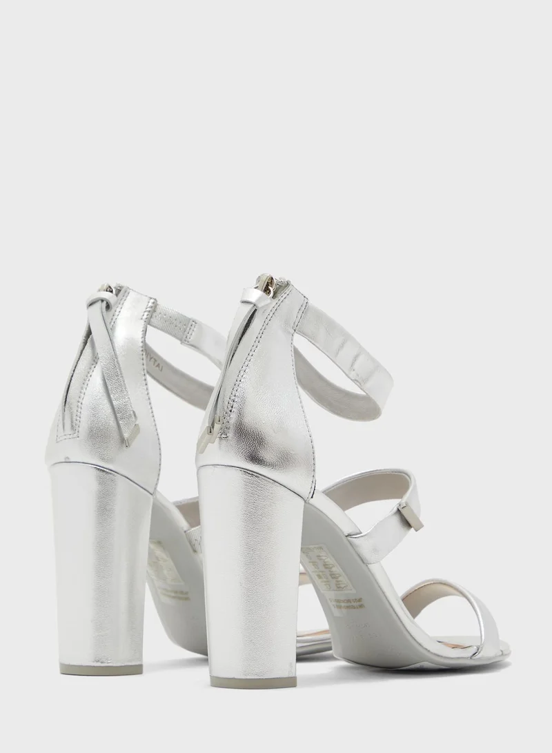 Ted Baker Alinrm Triple Strap High Heel Sandal - Silver