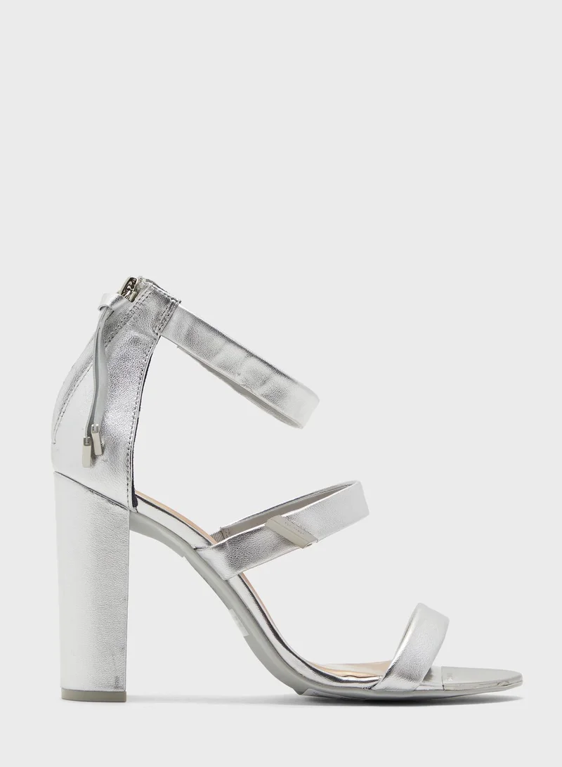 Ted Baker Alinrm Triple Strap High Heel Sandal - Silver