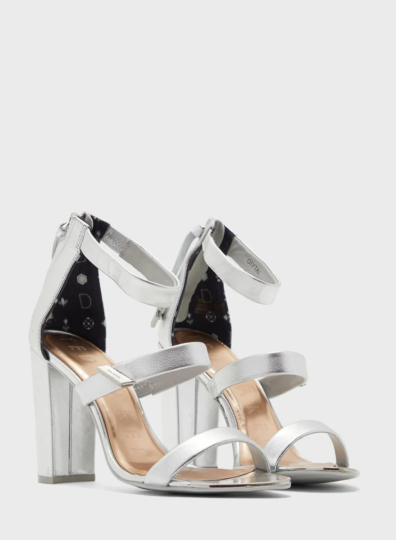 Ted Baker Alinrm Triple Strap High Heel Sandal - Silver