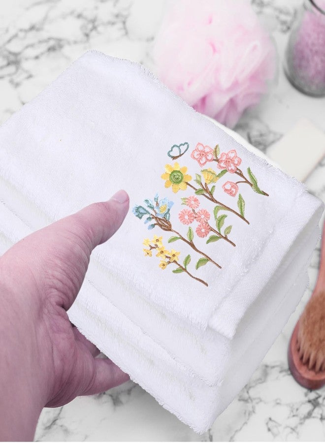JarThenaAMCS 2Pcs Spring Floral Hand Towels Cotton Embroidered Wildflower Bathroom Towel with Ribbon Flower Kitchen Dish Towel for Hand Drying Cleaning Cooking, 29.5 x 13.7 Inch - Image 5