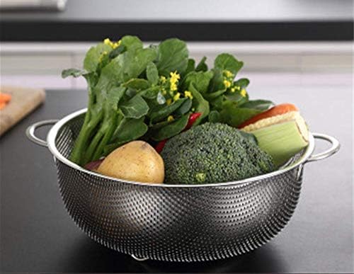 WENGTY Stainless Steel MicroPerforated Colander Kitchen Strainer Sieve with Handle Large 5 Quart Bowl Pasta Rice Fruit Vegetable Drainer Color Silver - Image 3