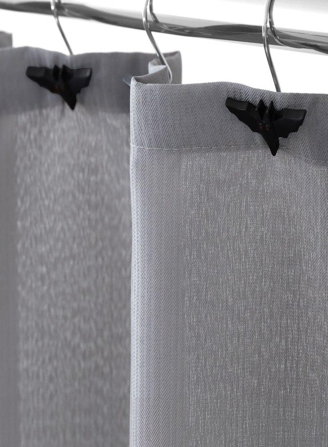 Popkozzi Halloween Bat Shower Curtain Hooks：12 Pcs Spooky Bat Design Decorative Hooks with Rustproof Stainless Steel Rings for Gothic Haunted House & Witchy-Themed Ghost Horror Bathroom or Bedroom Décor - Image 5