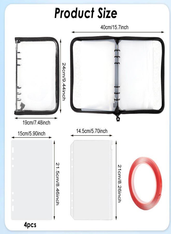 MAYCREATE® Press On Nail Organizer with 4 Insert Pages, A5 Size Reusable Fake Nail Swatch Collecting Book Polish Color Display Holder Container with Tape and Zipper Pocket - Image 2