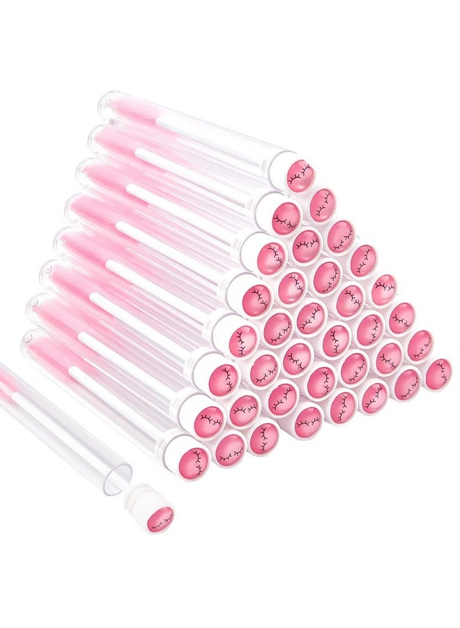 TUZAZO 80 Pieces Mascara Wand Tube Set 40 Diamond Empty Eyelash Brush Tubes Spoolies 40 Mascara Wand Lash Extension Brushes Applicators Makeup Tools (Pink Lash Style) - Image 1