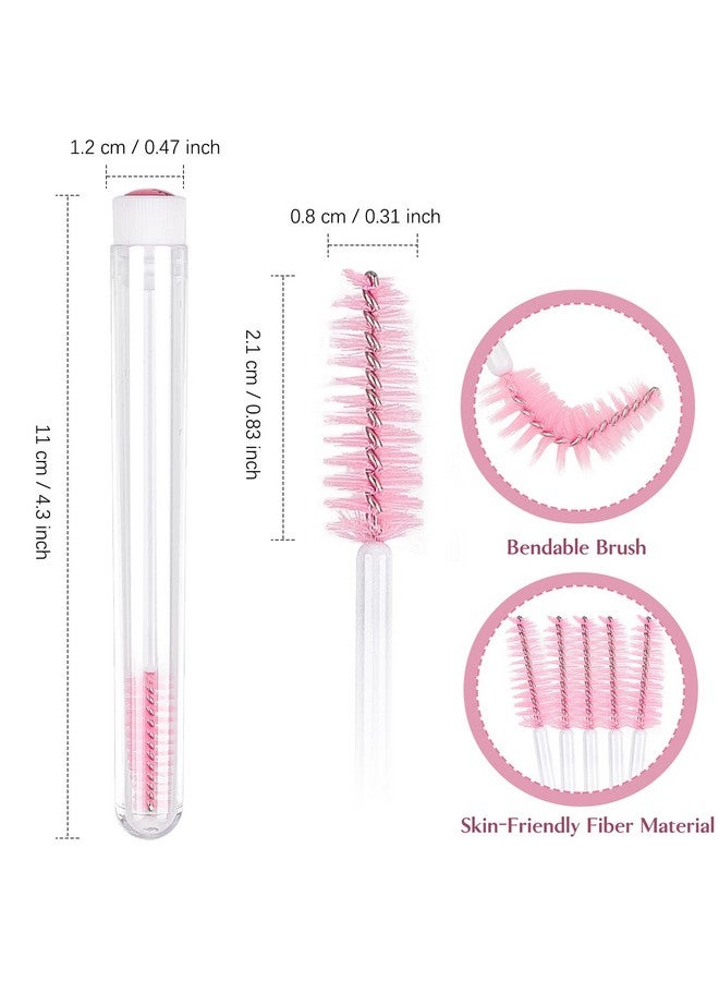 TUZAZO 80 Pieces Mascara Wand Tube Set 40 Diamond Empty Eyelash Brush Tubes Spoolies 40 Mascara Wand Lash Extension Brushes Applicators Makeup Tools (Pink Lash Style) - Image 2