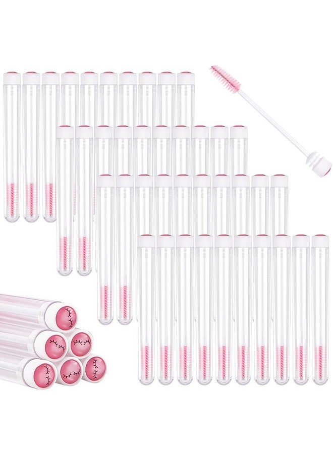 TUZAZO 80 Pieces Mascara Wand Tube Set 40 Diamond Empty Eyelash Brush Tubes Spoolies 40 Mascara Wand Lash Extension Brushes Applicators Makeup Tools (Pink Lash Style) - Image 3