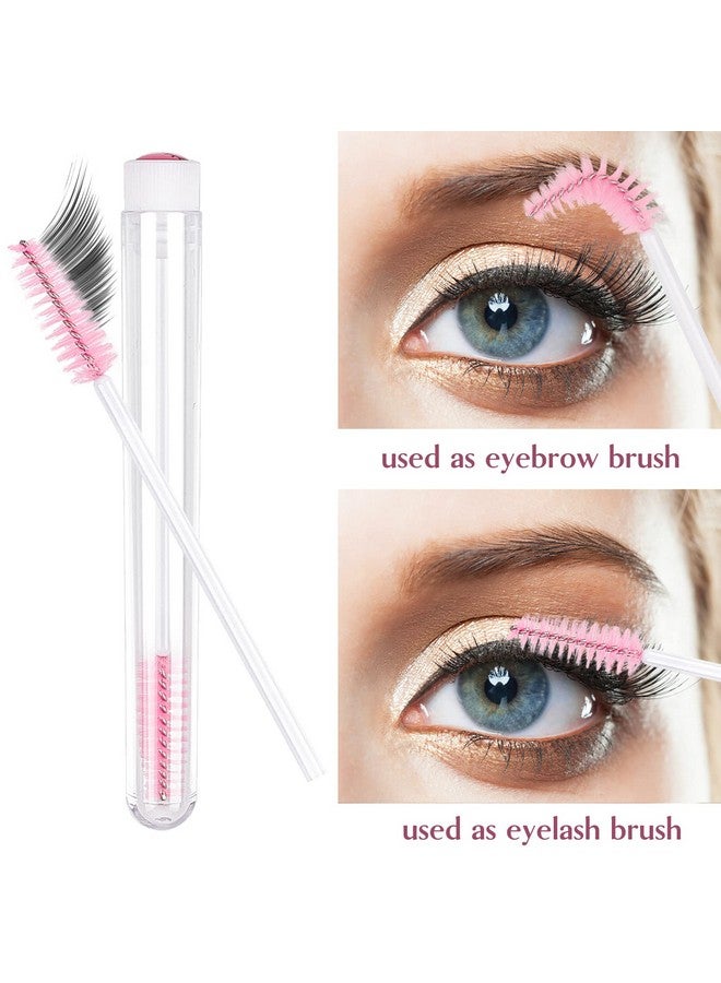 TUZAZO 80 Pieces Mascara Wand Tube Set 40 Diamond Empty Eyelash Brush Tubes Spoolies 40 Mascara Wand Lash Extension Brushes Applicators Makeup Tools (Pink Lash Style) - Image 5