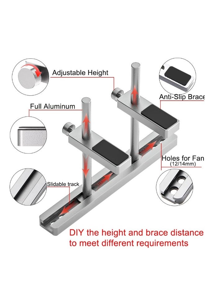 Generic Graphics Card GPU Support Bracket, Adjustable Enhanced Aluminum GPU Sag Bracket Video Card GPU Stand Holder Graphics Card Support with Dual Stand (Silver 128mm)  - Image 5
