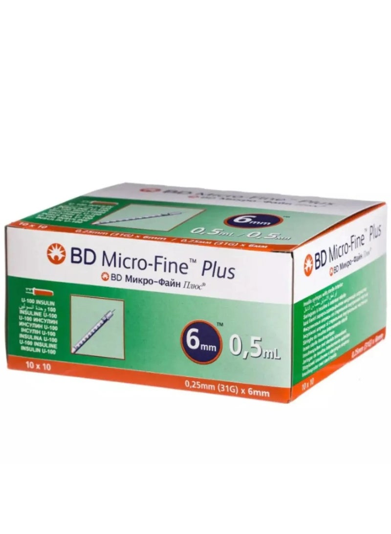 BD Micro-Fine BD MicroFine Plus 0.5ml Insulin syringes 31g x 6mm 100 peices - Image 1