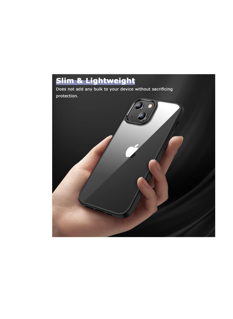 Generic - Compatible with iPhone 14 Pro Case Non-Yellowing Crystal Clear Back Protective Cover Slim Thin Phone Case for iPhone 14 Pro (Black) - Image 1