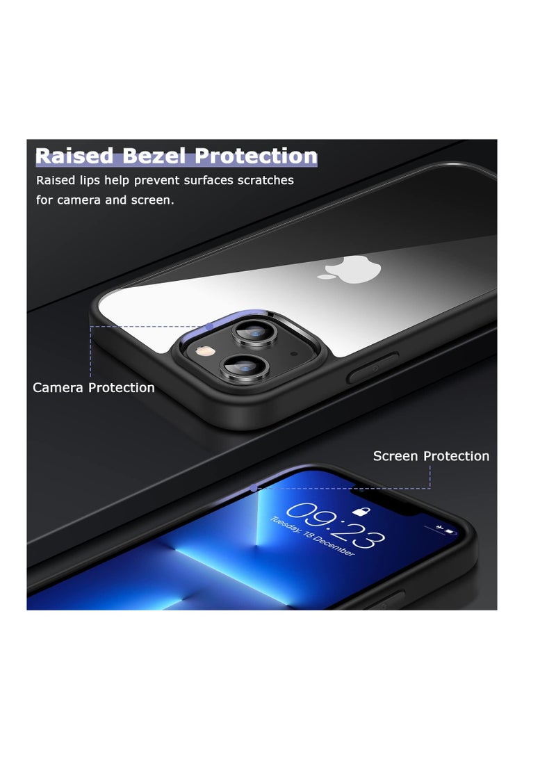 Generic - Compatible with iPhone 14 Pro Case Non-Yellowing Crystal Clear Back Protective Cover Slim Thin Phone Case for iPhone 14 Pro (Black) - Image 1