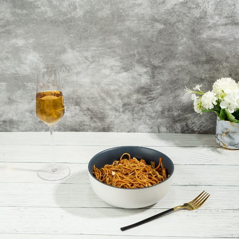 EZ Life Matte Pastel - 7.25 Inch Ceramic Bowl (1000 ml) - Sesame Series-Matt Gray - 1 Piece Matte Finish - Home Kitchen Accessories Kitchen Item - Serveware - Image 2