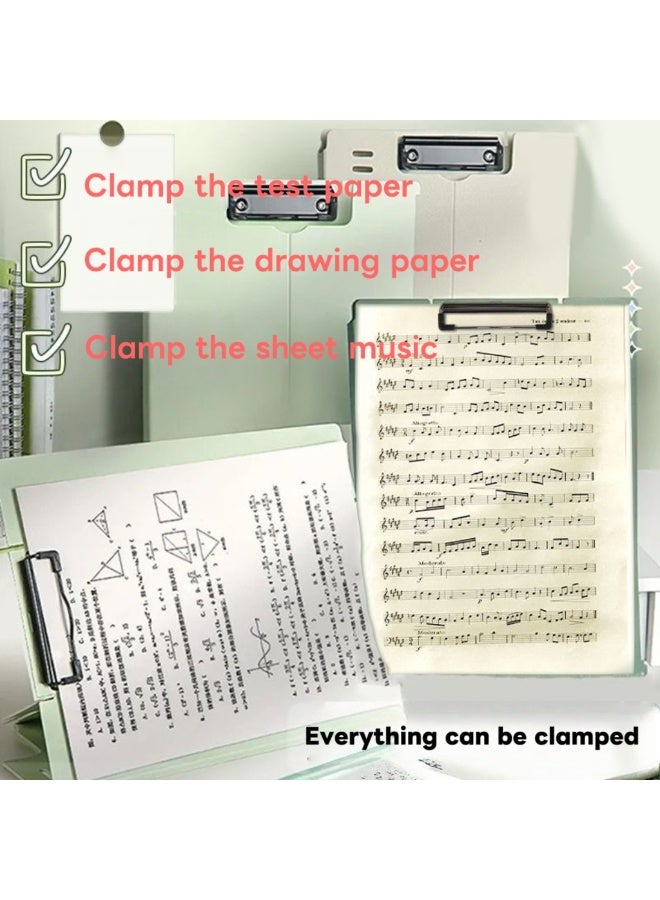 Foldable vertical board folder A4 folder student use clipboard writing board exam pad meeting record folder (light green) - Image 3