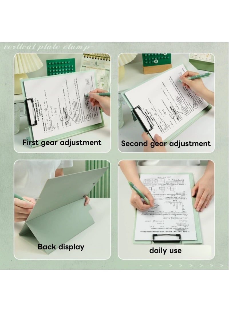 Foldable vertical board folder A4 folder student use clipboard writing board exam pad meeting record folder (light green) - Image 5