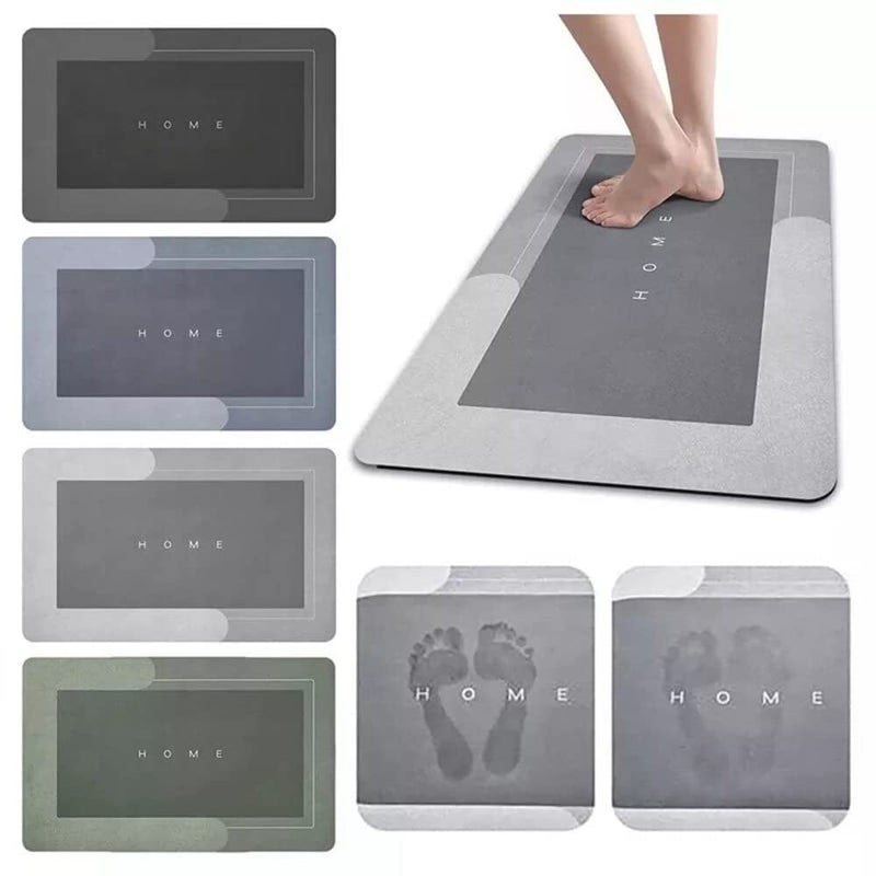 Pekos Large Bathroom Mat WaterAbsorbing Bath Mat QuickDrying Mat NonSlip Mat Household Carpet Mat Super Water Absorbent Floor Mat AntiSlip Doormat Carpet 58 x 38 cmMulticolor Square - Image 4