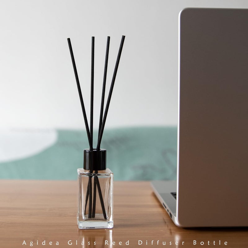 Agidea 4PCS Empty Glass Fragrance Reed Diffuser Bottles, Refillable Diffuser Bottles with 20pcs Reeds Sticks & Black Caps & Funnel, Diffuser Jars for Home Oil Fragrance Decoration (50ML) - Image 5