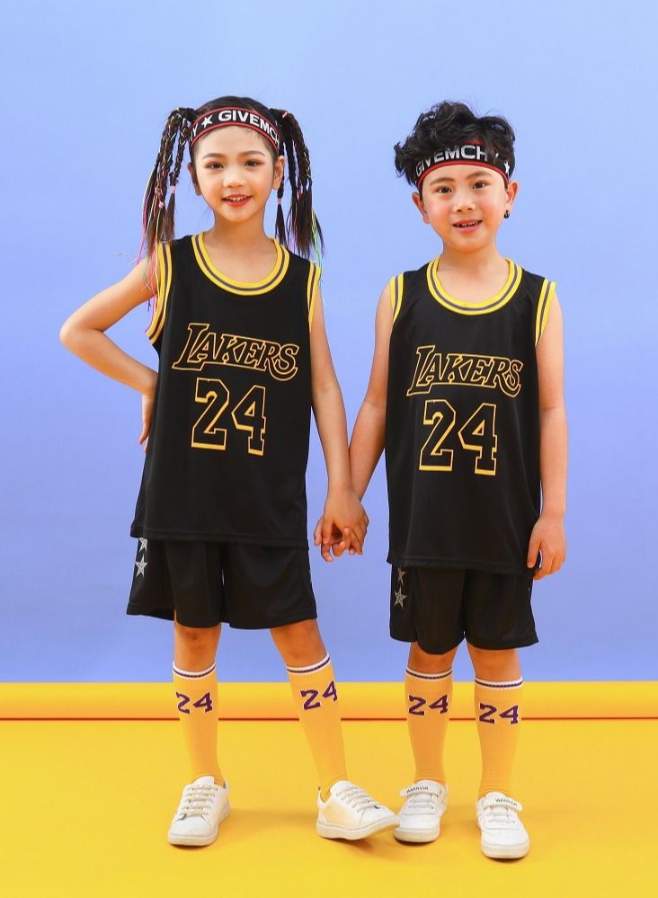 Generic Children's Jersey #24 Basketball Jersey, Sportswear Universal Sleeveless T-Shirt Shorts Jersey Set,Sports Suits Top+Shorts Set Kids Tracksuits  - Image 1