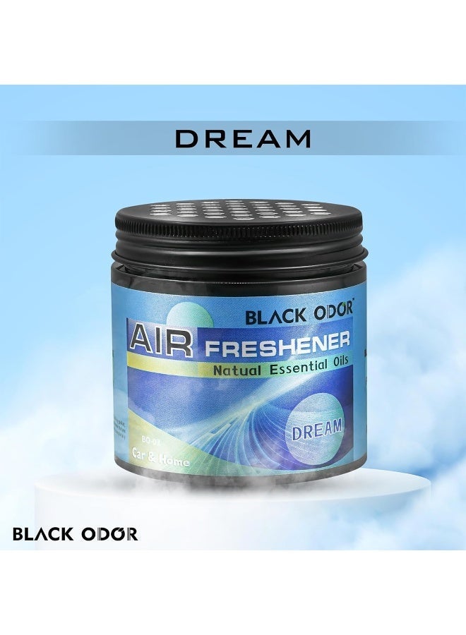 رائحة سوداء جل معطر للجو "Black Odor" (رائحة Dream) - 180 جم - بزيوت عطرية طبيعية - للاستخدام في السيارات والمنازل (موديل BO-03) - Image 1