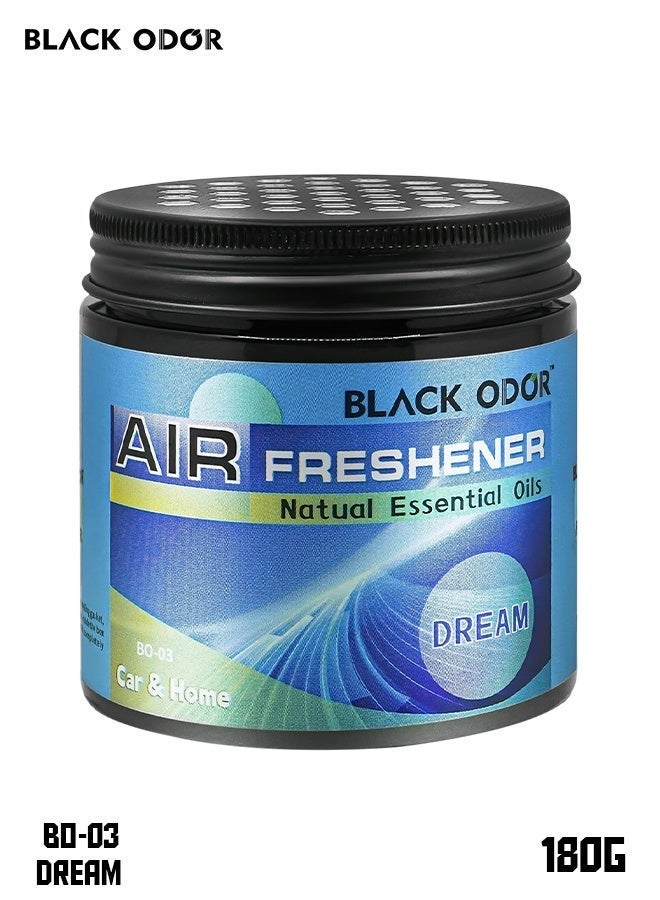 رائحة سوداء جل معطر للجو "Black Odor" (رائحة Dream) - 180 جم - بزيوت عطرية طبيعية - للاستخدام في السيارات والمنازل (موديل BO-03) - Image 3