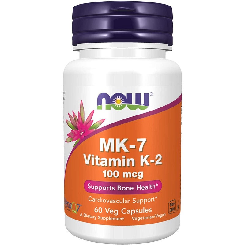 Now Foods MK-7 Vitamin K-2 100mcg Vegetable Capsules 60's - Image 1