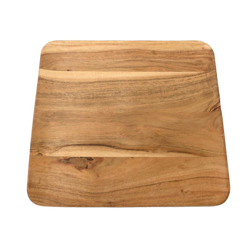 Natriel Premium Acacia Wood Serving Tray Wood Decorative Platter Premium Finish Decorative Sizzler Serving Platter for Cafe Home Kitchen Natural Finish - Image 1