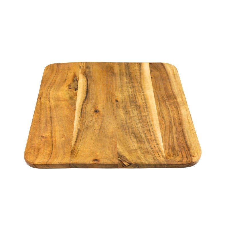 Natriel Premium Acacia Wood Serving Tray Wood Decorative Platter Premium Finish Decorative Sizzler Serving Platter for Cafe Home Kitchen Natural Finish - Image 5