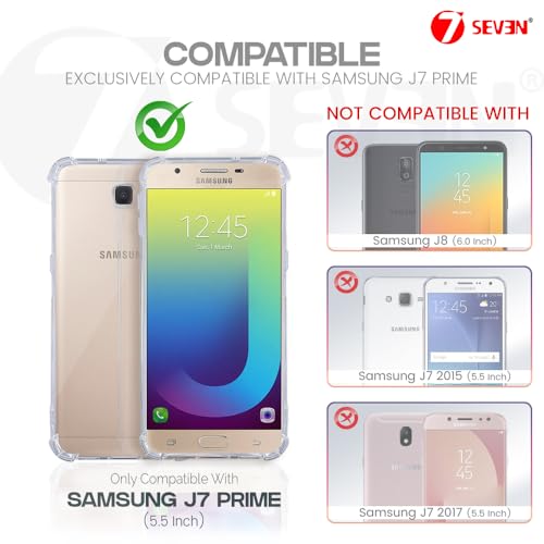 7-Seven 7SEVEN® Back Cover for Samsung Galaxy J7 Prime Transparent Mobile Back Case Shock Proof Design Camera Edges Protection Crystal Clear Phone Case Silicon Soft TPU and Flexible Bumper Phone Cover - Image 2