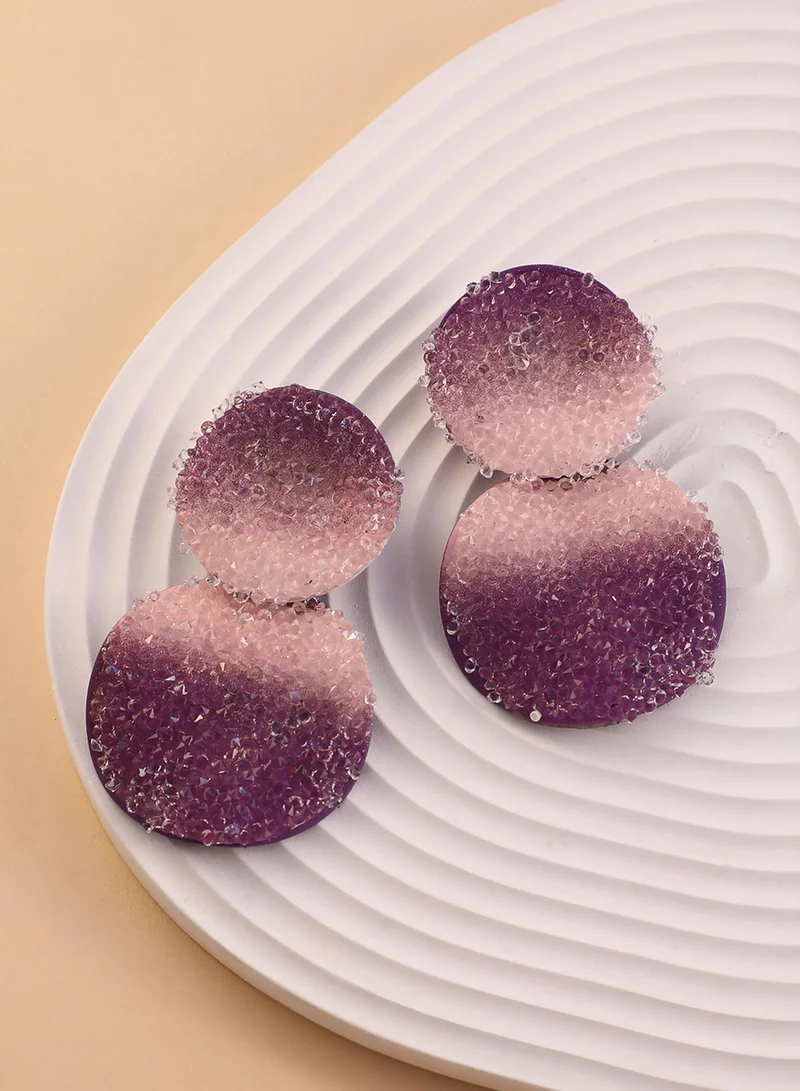 SOHI Glacier Circular Amerthyst Artificial Drop Earring Jewellery