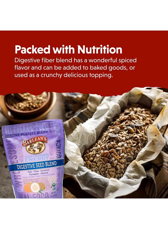 Barlean's Organic Digestive Seed Blend Fiber Supplement with Whole Chia, Ground Flax and Pumpkin Seeds, Quinoa, and Coconut, Rich in Omega 3 and Dietary Fiber, 12 oz - Image 3