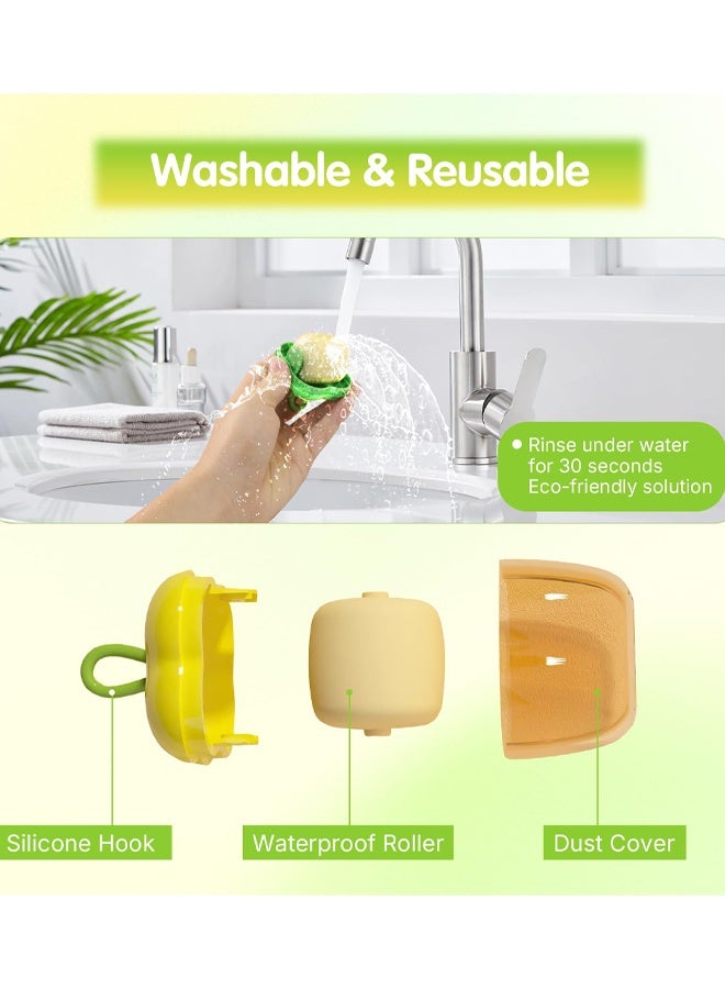 2 PCS Portable Mini Lint Rollers, Reusable Washable, For Clothes Car Seats Furniture Carpets Pet Hair, Travel Portable, Fits In Wallet Bag, Pet Hair Remover - Image 3