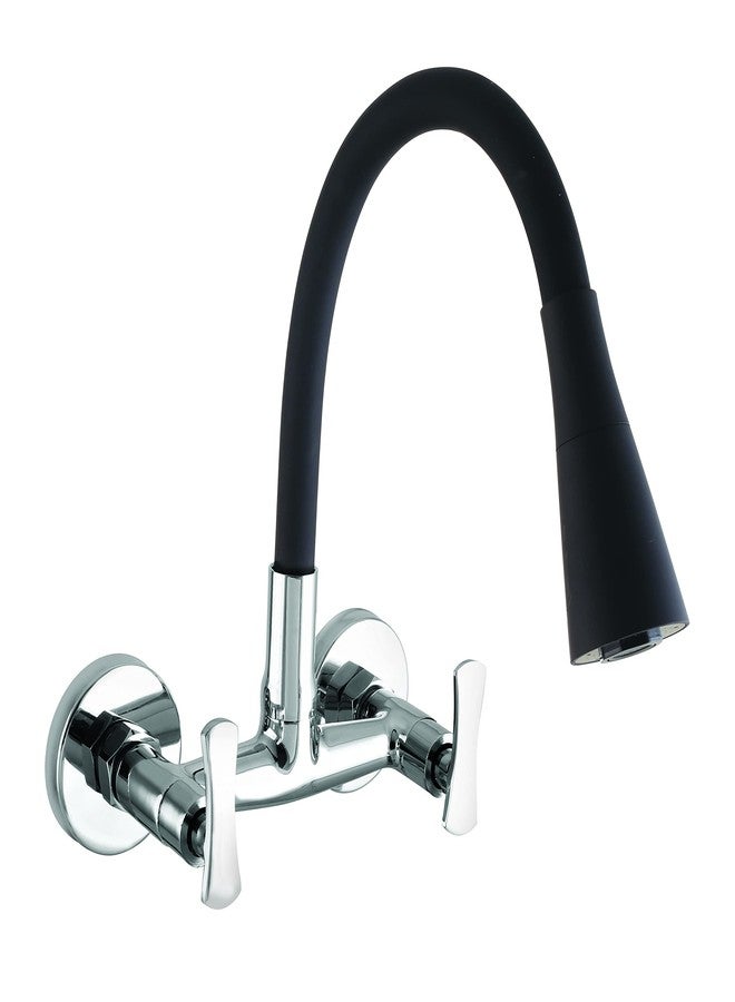 10X Brass Sink Mixer 2 Way SW-8848 Black Flexible Spout Wall Mount 2 Function