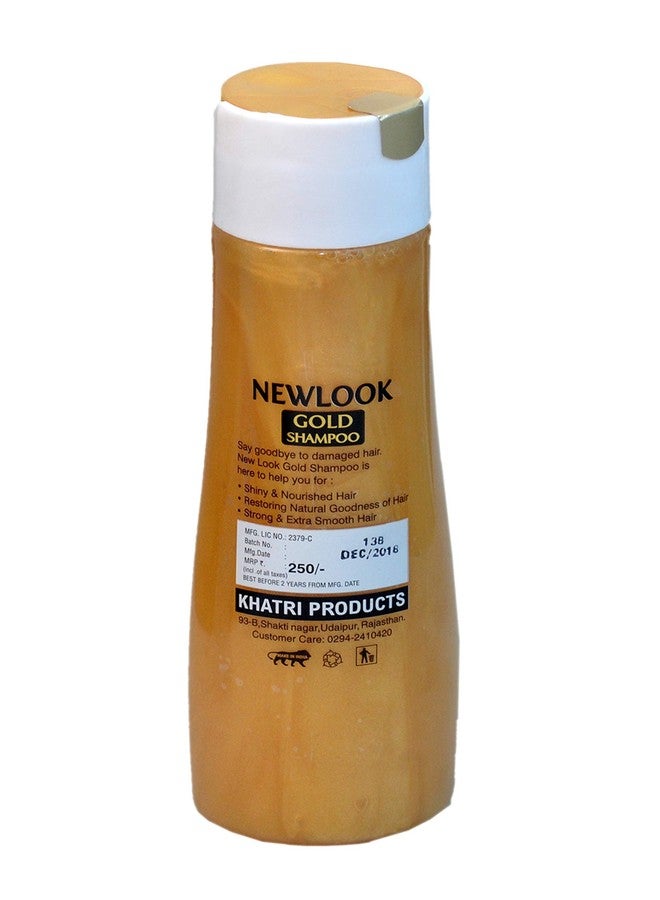 NEW LOOK Gold Shiny Hair Shampoo Improves scalp & hair health, For all hair types (350 ML) - Image 2